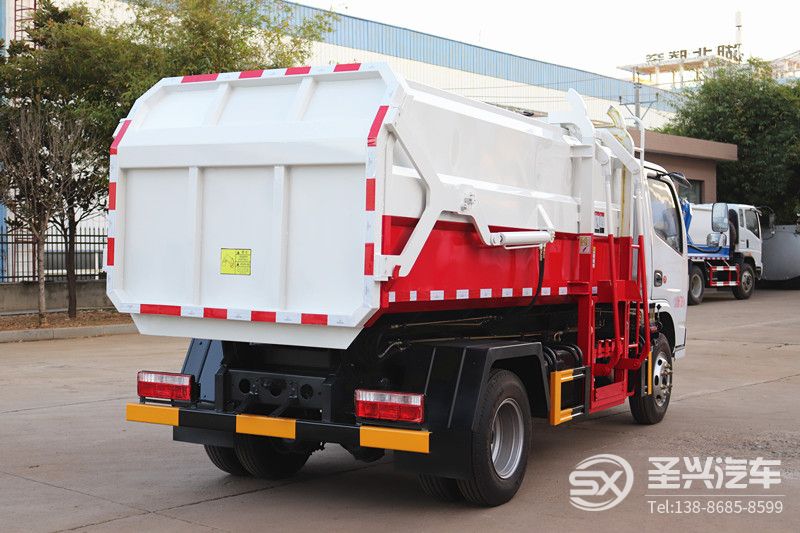 國六-東風(fēng)福瑞卡5方側(cè)裝掛桶垃圾車