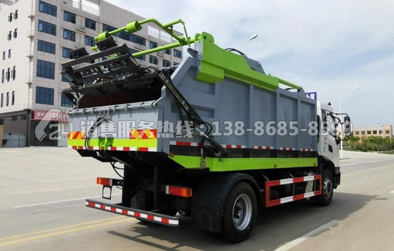 國(guó)六東風(fēng)天錦后翻桶無(wú)泄漏壓縮式垃圾車
