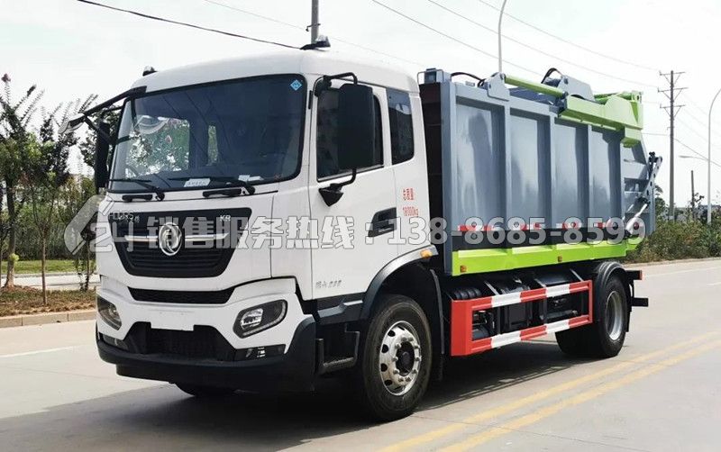 國六東風(fēng)天錦后翻桶無泄漏壓縮式垃圾車