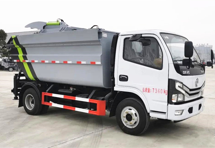 國六東小多利卡后高位翻桶無泄漏垃圾車