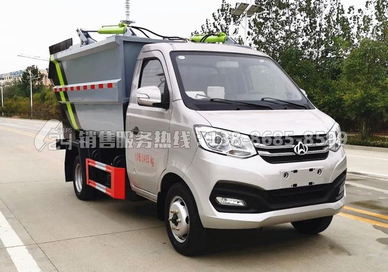 長(zhǎng)安后高位翻桶無(wú)泄漏垃圾車