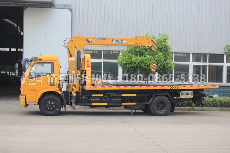 東風(fēng)多利卡D7一拖二清障車(chē)-帶徐工3.2噸吊機(jī)